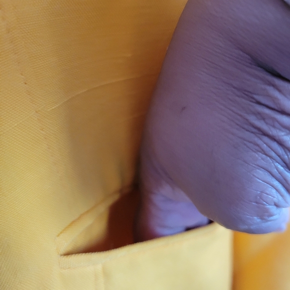 Vintage Oleg Cassini Suit Jacket / Goldenrod / Oversized / Tagged Size 16 - Picture 3 of 8